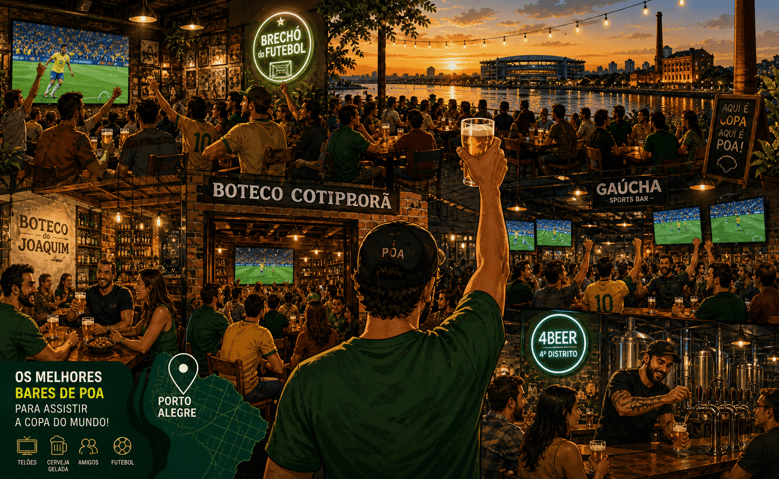 Onde assistir aos jogos da Copa do Mundo em Porto Alegre: melhores bares